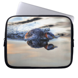 Swimming Hunting Red-necked Grebe Wildlife Photo Laptop Sleeve