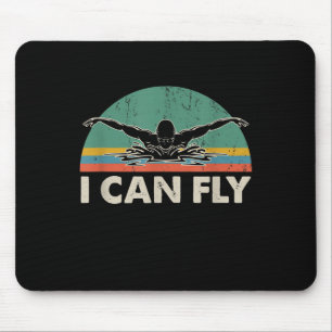 Swimming I Can Fly Funny Swimming Gifts Mouse Mat