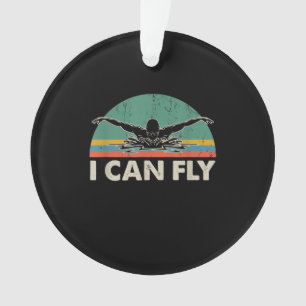 Swimming I Can Fly Funny Swimming Gifts Ornament