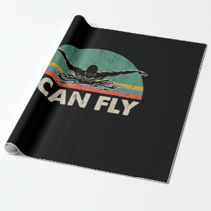 Swimming I Can Fly Funny Swimming Gifts Wrapping Paper