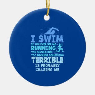 Swimming - I Swim Ceramic Tree Decoration