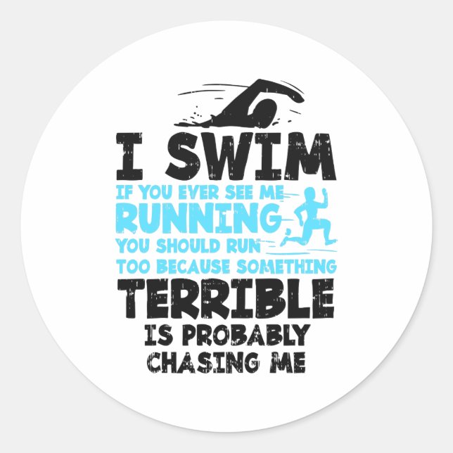 Swimming - I Swim Classic Round Sticker (Front)