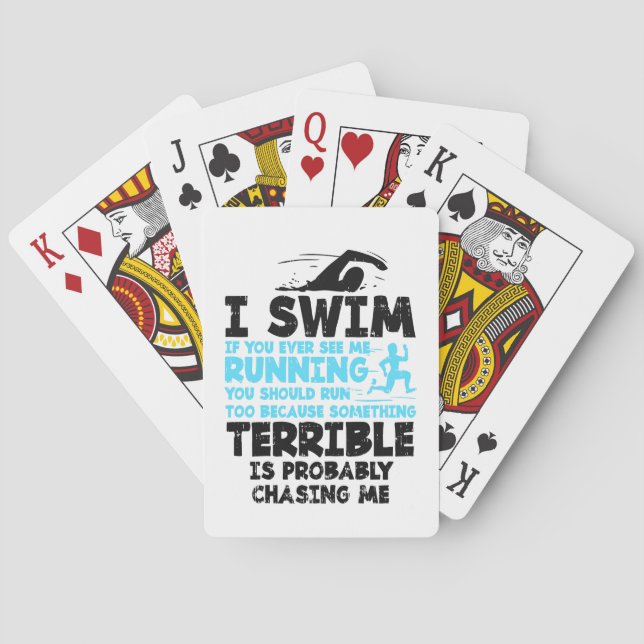 Swimming - I Swim  Playing Cards (Back)