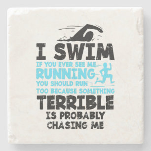 Swimming - I Swim Stone Coaster