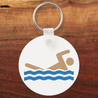 Swimming icon pictograph in colour key ring