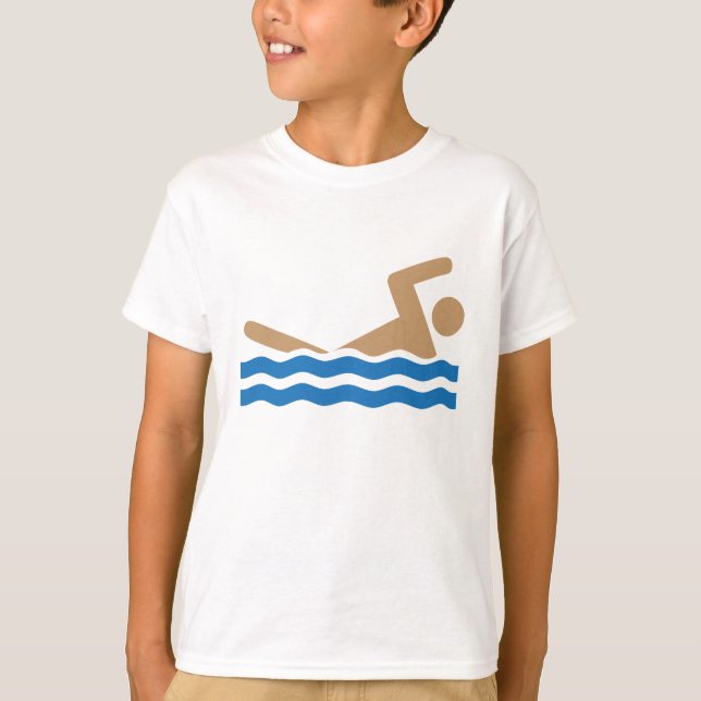 Swimming icon pictograph in colour T-Shirt (Front)