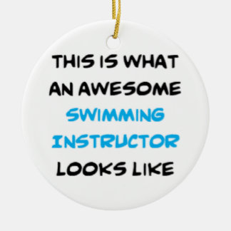 swimming instructor, awesome ceramic tree decoration