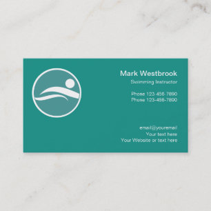 Swimming Instructor Business Cards