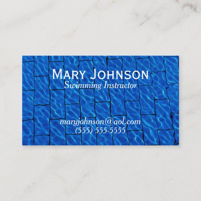 Swimming Instructor Swim Coach Swimming Teacher Business Card (Front)