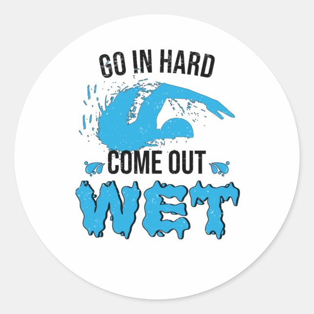 Swimming Instructor Swimmer Swimming Club Water Classic Round Sticker (Front)