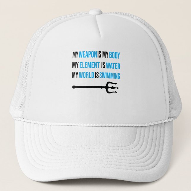 Swimming Instructor Trident Swimming Club Swimmer Trucker Hat (Front)
