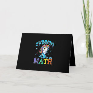 Swimming Into Math Unicorn Mermaid T-Shirt Card