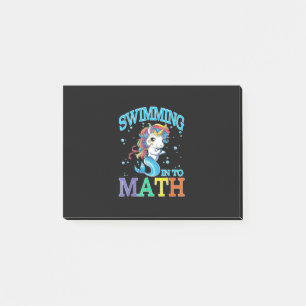 Swimming Into Math Unicorn Mermaid T-Shirt Post-it Notes