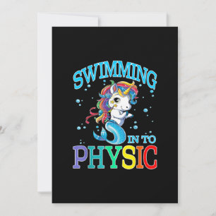 Swimming Into Physic Unicorn Mermaid T-Shirt Holiday Card