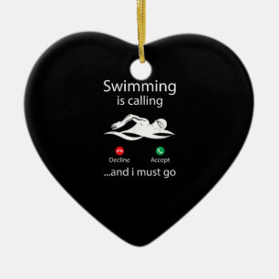 Swimming Is Calling Decline Accept & I Must Go Ceramic Tree Decoration