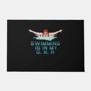 Swimming Is My DNA Swimming Lover Funny Swimmer Doormat