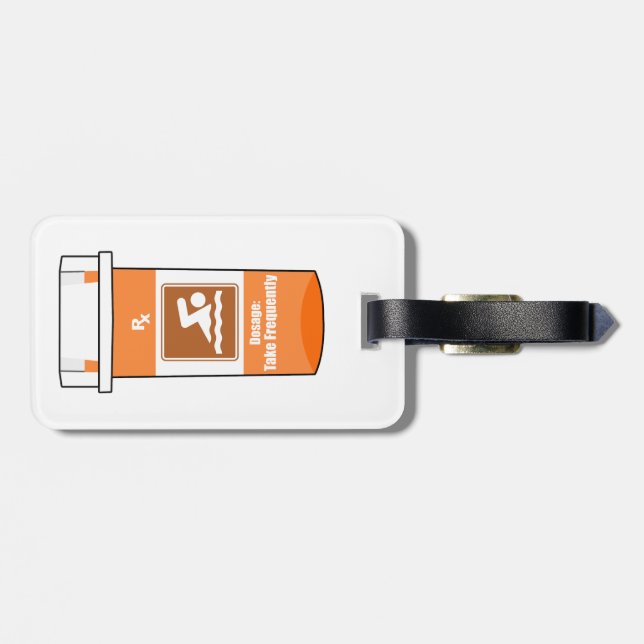 Swimming Is My Drug Luggage Tag (Back Horizontal)