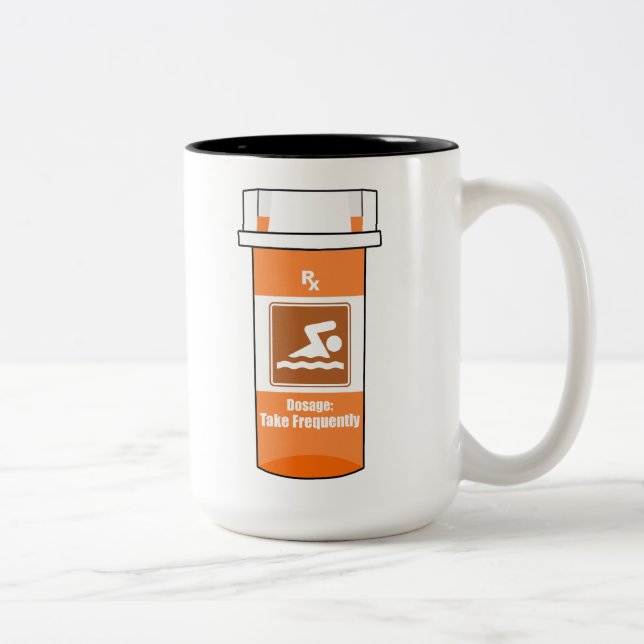 Swimming Is My Drug Two-Tone Coffee Mug (Right)