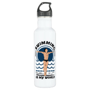 Swimming is My World - Swimmer in Speedo 710 Ml Water Bottle