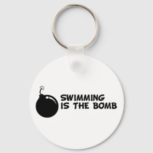 Swimming is the Bomb Key Ring