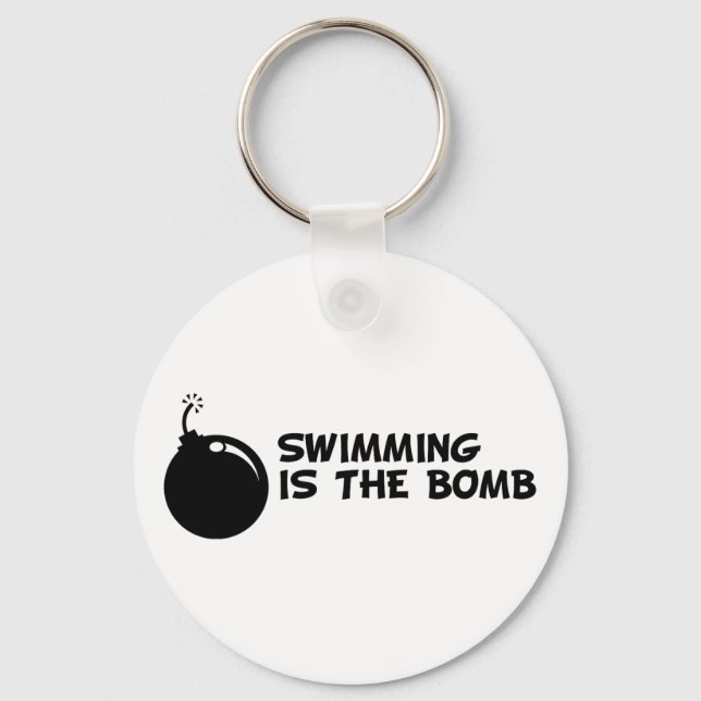 Swimming is the Bomb Key Ring (Front)