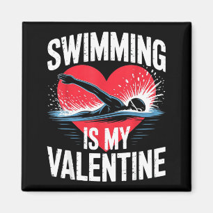 Swimming is valentine swimmer funny sports magnet
