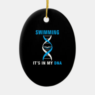 Swimming Its In My DNA Funny SwimerSwim Cool Love Ceramic Tree Decoration