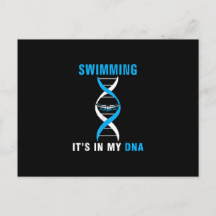 Swimming Its In My DNA Funny SwimerSwim Cool Love Postcard