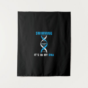 Swimming Its In My DNA Funny SwimerSwim Cool Love Tapestry
