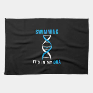 Swimming Its In My DNA Funny SwimerSwim Cool Love Tea Towel