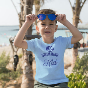 Swimming Kid bold typography T-Shirt