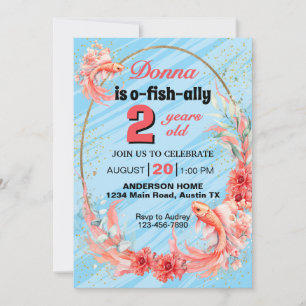 Swimming Koi Any Age Birthday Party Invitation