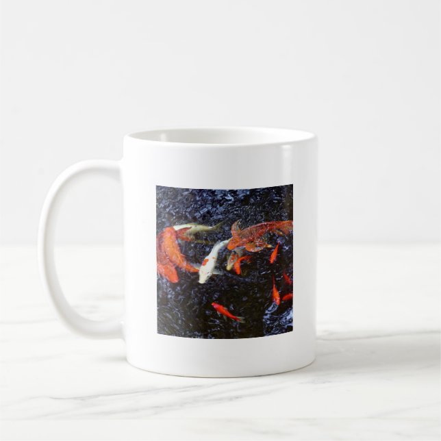Swimming Koi Coffee Mug (Left)