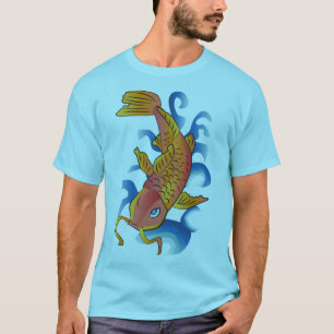 Swimming Koi Fish Illustration T-Shirt