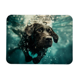 Swimming Labrador Puppy Underwater Design Magnet
