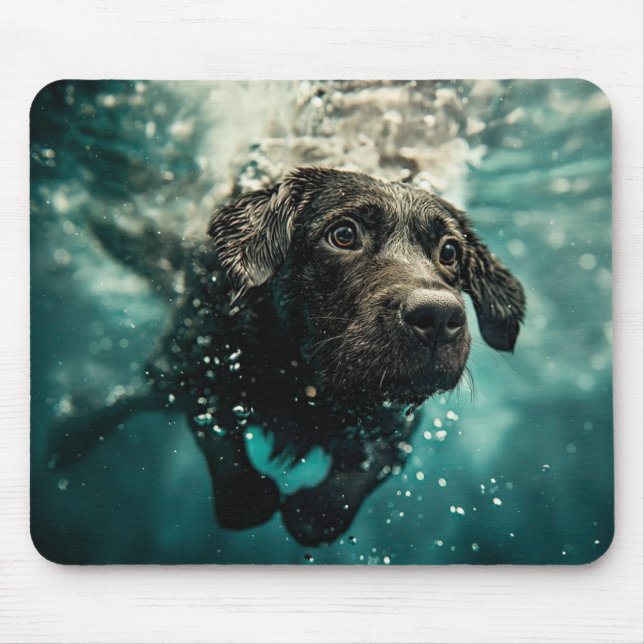 Swimming Labrador Puppy Underwater Design Mouse Mat (Front)