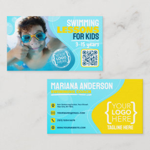 Swimming lessons for Kids, swimming instructor Business Card
