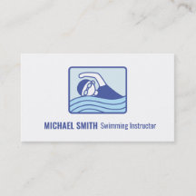 Swimming Lessons, Swim Instructor Business Card
