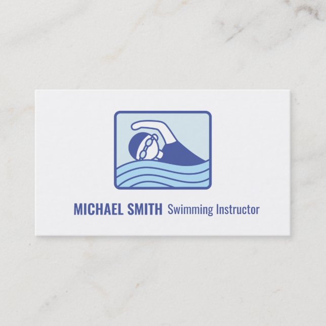 Swimming Lessons, Swim Instructor Business Card (Front)