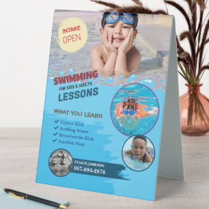 Swimming Lessons Table Tent Sign
