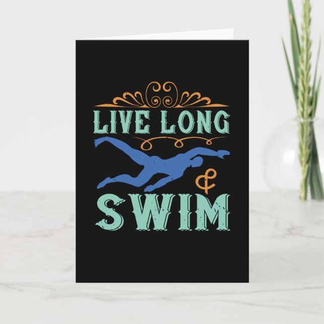 Swimming - Live long & swim Card (Front)
