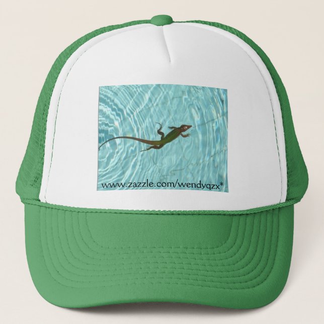 Swimming Lizard Trucker Hat (Front)