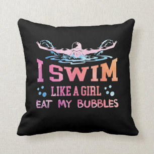 Swimming Lover - I Swim Like A Girl Cushion
