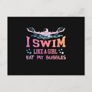 Swimming Lover - I Swim Like A Girl Holiday Postcard