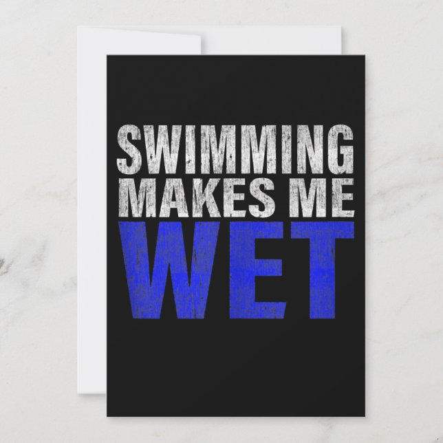 Swimming Makes Me Wet Tank Top Holiday Card (Front)