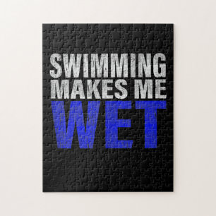 Swimming Makes Me Wet Tank Top Jigsaw Puzzle