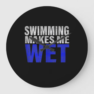 Swimming Makes Me Wet Tank Top Large Clock