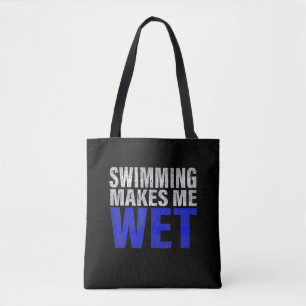 Swimming Makes Me Wet Tank Top Tote Bag