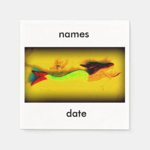 swimming mermaid personalised invitation napkin