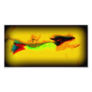 swimming mermaid photo print